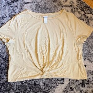 4/25$ H&M HM Yellow Twist Front Crop Top XL
